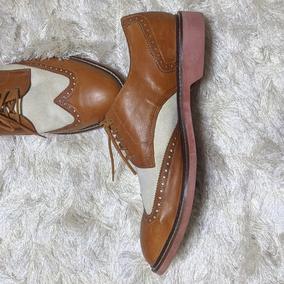 Cole Haan Tan Linen Wingtip Oxfords 12M - Picture 8 of 14